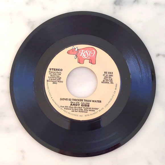 Vintage 1977 Andy Gibb: Words And Music and (Love Is) Thicker than Water. - Picture 2 of 2